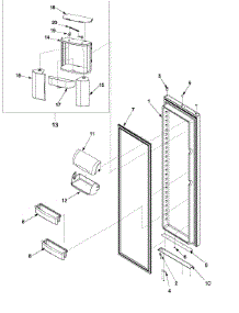 Refrigerator Door parts for Amana Side-By-Side Refrigerator ARS9265BW-PARS9265BW0 from AppliancePartsPros.com