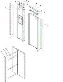 Handles And Trim parts for Amana Side-By-Side Refrigerator ARS9268BC-PARS9268BC0 from AppliancePartsPros.com