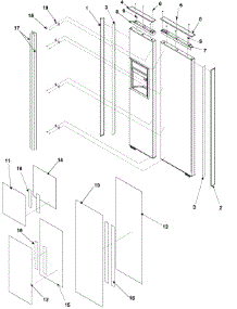 Handles And Trim parts for Amana Side-By-Side Refrigerator ARS9269BS-PARS9266BS1 from AppliancePartsPros.com
