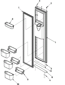 Freezer Door parts for Amana Side-By-Side Refrigerator ARS9269BS-PARS9269BS1 from AppliancePartsPros.com