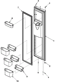 Freezer Door parts for Amana Side-By-Side Refrigerator ARSE665BB-PARSE665BB1 from AppliancePartsPros.com