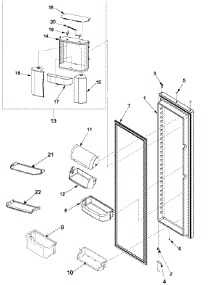 Refrigerator Door parts for Amana Side-By-Side Refrigerator ARSE665BS-PARSE665BS0 from AppliancePartsPros.com