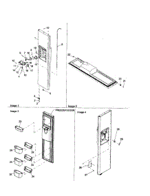 Freezer Door parts for Amana Side-By-Side Refrigerator ARSE667BB-PARSE667BB0 from AppliancePartsPros.com