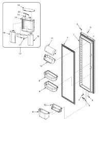 Refrigerator Door parts for Amana Side-By-Side Refrigerator ARSE66ZBW-PARSE66ZBW0 from AppliancePartsPros.com