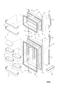 Door, Handles And Shelf Assembly parts for Amana Top-Mount Refrigerator ART2105BB-PART2105BB0 from AppliancePartsPros.com