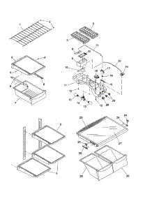 Refrigerator Shelving And Light parts for Amana Top-Mount Refrigerator ART2105BC-PART2105BC0 from AppliancePartsPros.com
