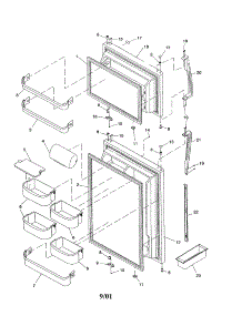 Door, Handles And Shelf Assemblies parts for Amana Top-Mount Refrigerator ART2107BB-PART2107BB0 from AppliancePartsPros.com