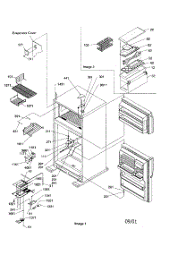 Door Hinges / Fz Duct / Mk Cont parts for Amana Top-Mount Refrigerator ART2127AB-PART2127AB0 from AppliancePartsPros.com
