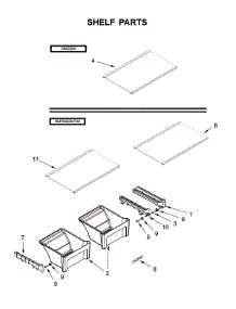 Shelf Parts parts for Amana Top-Mount Refrigerator ART318FFDS06 from AppliancePartsPros.com