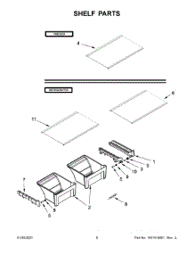 Shelf Parts parts for Amana Top-Mount Refrigerator ART318FFDS07 from AppliancePartsPros.com
