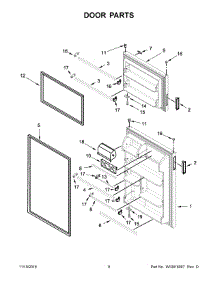 Door Parts parts for Amana Top-Mount Refrigerator ART318FFDW01 from AppliancePartsPros.com