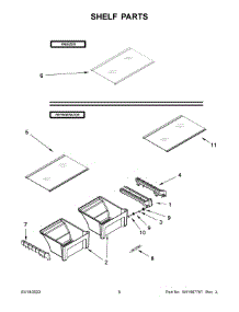 Shelf Parts parts for Amana Top-Mount Refrigerator ART318FFDW08 from AppliancePartsPros.com