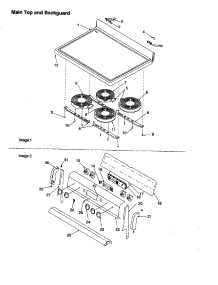 Main Top And Backguard parts for Amana Electric Range ART6002L-P1143686NL from AppliancePartsPros.com