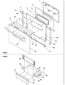Oven Door And Storage parts for Amana Electric Range ART6114E/P1143805NE from AppliancePartsPros.com