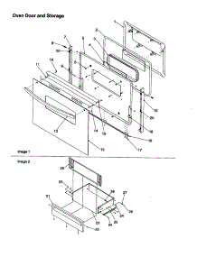 Oven Door And Storage parts for Amana Electric Range ART6121WW-P1143812NWW from AppliancePartsPros.com