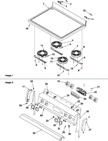 Maintop And Backguard parts for Amana Electric Range ART6511E/P1143623NE from AppliancePartsPros.com