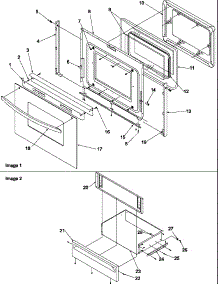Oven Door And Storage Door parts for Amana Electric Range ART6511E/P1143676NE from AppliancePartsPros.com