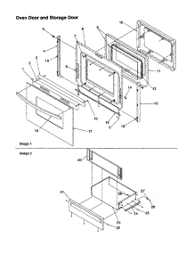 Oven Door And Storage Door parts for Amana Electric Range ART6511E/P1143821NE from AppliancePartsPros.com