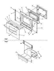 Oven Door And Storage Door parts for Amana Electric Range ART6522WW-P1143816NWW from AppliancePartsPros.com