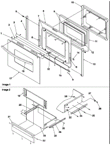 Oven Door And Storage Drawer parts for Amana Electric Range ART6610WW-P1143461NWW from AppliancePartsPros.com