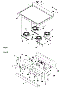 Main Top And Backguard parts for Amana Electric Range ARTC7003L/P1143636NL from AppliancePartsPros.com