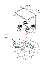 Maintop And Backguard parts for Amana Electric Range ARTC7021W-P1143814NW from AppliancePartsPros.com