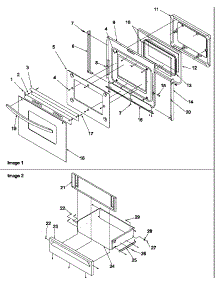 Oven Door And Storage Drawer parts for Amana Electric Range ARTC7114WW-P1143673NWW from AppliancePartsPros.com
