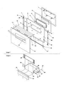Oven Door And Storage Drawer parts for Amana Electric Range ARTC7121CC-P1143843NCC from AppliancePartsPros.com