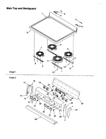 Main Top And Backguard parts for Amana Electric Range ARTC712ECC-P1143815NCC from AppliancePartsPros.com