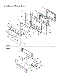 Oven Door And Storage Drawer parts for Amana Electric Range ARTC712EWW-P1143815NWW from AppliancePartsPros.com