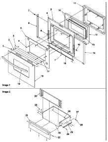 Oven Door And Storage Drawer parts for Amana Electric Range ARTC7511E-P1143643NE from AppliancePartsPros.com