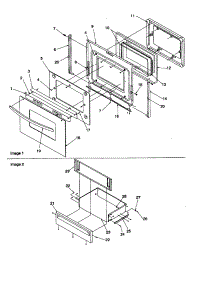 Oven Door And Storage Drawer parts for Amana Electric Range ARTC7511WW-P1143822NWW from AppliancePartsPros.com