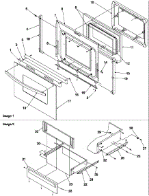 Oven Door And Storage Drawer parts for Amana Electric Range ARTC8600E/P1143628NE from AppliancePartsPros.com