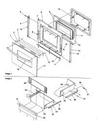 Oven Door And Storage Drawer parts for Amana Electric Range ARTC8600E/P1143692NE from AppliancePartsPros.com