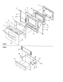 Oven Door And Storage Drawer parts for Amana Electric Range ARTS6650E/P1143906NE from AppliancePartsPros.com