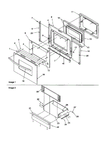 Oven Door And Storage Drawer parts for Amana Electric Range ARTS6651CC-P1143903NCC from AppliancePartsPros.com