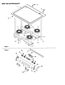 Main Top And Backguard parts for Amana Electric Range ARTSC8650WW-P1130679NWW from AppliancePartsPros.com