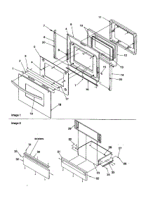 Oven Door And Storage Drawer parts for Amana Electric Range ARTSC8651WW-P1143904NWW from AppliancePartsPros.com