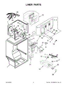Liner Parts parts for Amana Top-Mount Refrigerator ARTX3028PB00 from AppliancePartsPros.com