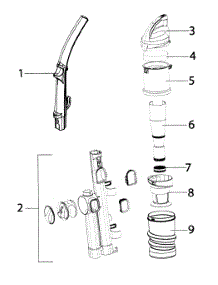Handle & Dust Cup parts for Eureka Upright Vacuum AS2030A from AppliancePartsPros.com