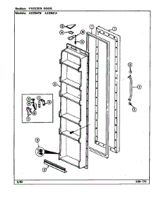 Freezer Door parts for Admiral Side-By-Side Refrigerator AS20M7W/DN01A from AppliancePartsPros.com