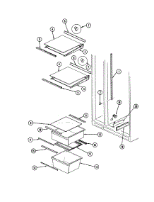 Shelves & Accessories parts for Admiral Side-By-Side Refrigerator AS22M8DA-DN34A from AppliancePartsPros.com