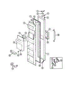 Freezer Door parts for Admiral Side-By-Side Refrigerator AS22M8DA-DN34A from AppliancePartsPros.com