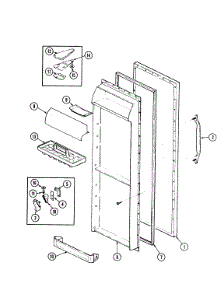 Fresh Food Door parts for Admiral Side-By-Side Refrigerator AS22M8DV-DN33C from AppliancePartsPros.com