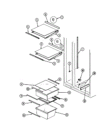 Shelves & Accessories parts for Admiral Side-By-Side Refrigerator AS22M8DV-DN33D from AppliancePartsPros.com