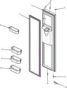 Freezer Door Series 50+ parts for Amana Side-By-Side Refrigerator ASD2622HRB-ASD2622HRB0 from AppliancePartsPros.com