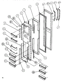 Freezer Door parts for Amana Side-By-Side Refrigerator ASE526M-P1164004W from AppliancePartsPros.com
