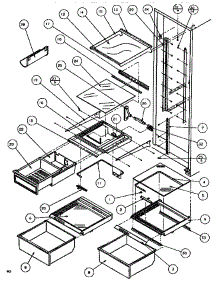 Shelving & Drawers (Ref) parts for Amana Side-By-Side Refrigerator ASE526M-P1164004W from AppliancePartsPros.com