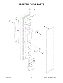 Freezer Door Parts parts for Amana Side-By-Side Refrigerator ASI2175GRB09 from AppliancePartsPros.com