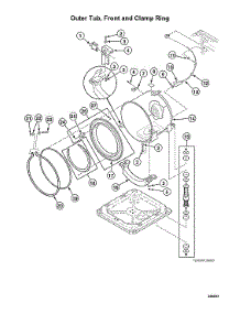 Outer Tub / Front / Clamp Ring parts for Speed Queen Laundry Center ATEE9ASP176TW01 from AppliancePartsPros.com